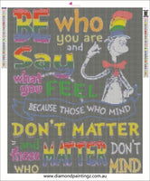 Cat in the hat quote saying be who you are … Full Coverage of Diamonds - Made to Order
