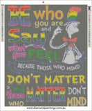 Cat in the hat quote saying be who you are … Full Coverage of Diamonds - Made to Order