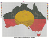 Aboriginal flag  … Full Coverage of Diamonds - Made to Order - round or square - poured glue or Double sided Tape Adhesive - Australian Company