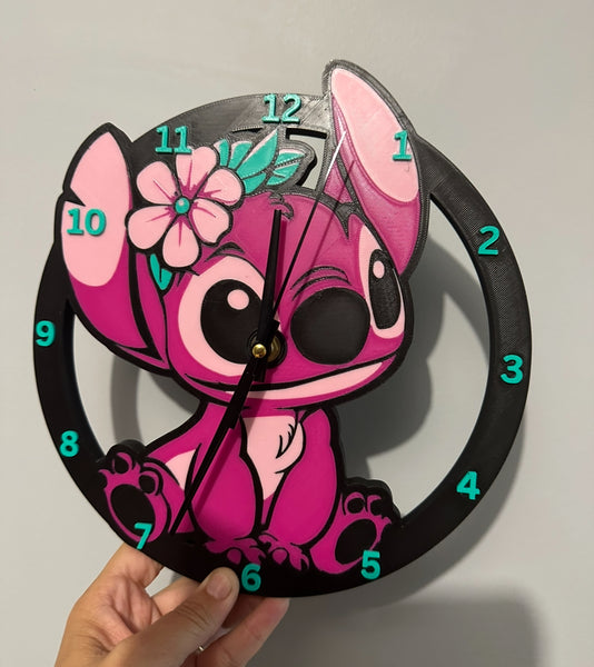 Stitch Angel Wall Clock