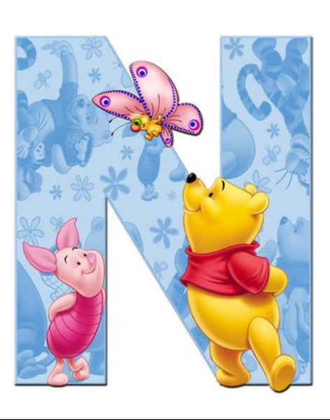 Letter N Bear Alphabet … Full Coverage of Diamonds - Made to Order - round or square - poured glue or Double sided Tape Adhesive - Australian Company