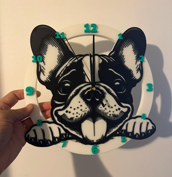 French Frenchie Bull dog Wall Clock