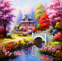 Water landscape … - Full Coverage of Diamonds - Made to Order - round or square - poured glue or Double sided Tape Adhesive - Australian Company