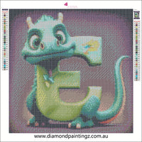 Dragon Alphabet letter E … - Full Coverage of Diamonds - Made to Order