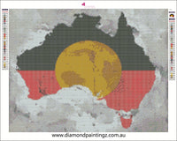 Aboriginal Australia flag  … Full Coverage of Diamonds - Made to Order - round or square - poured glue or Double sided Tape Adhesive - Australian Company