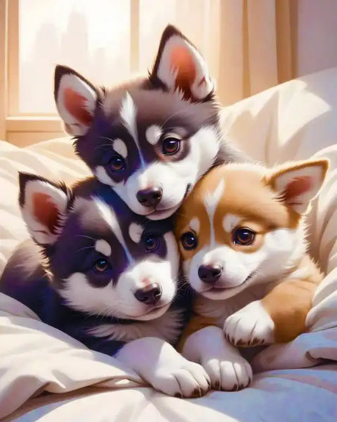 Dog … Full Coverage of Diamonds - Made to Order - round or square - poured glue or Double sided Tape Adhesive - Australian Company