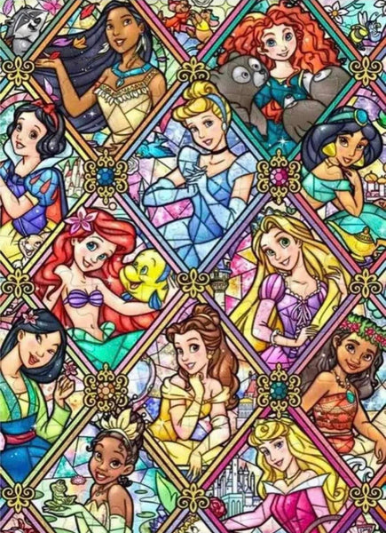 Princess Princesses stained glass … Full Coverage of Diamonds - Made to Order