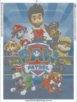 Paw patrol … Full Coverage of Diamonds - Made to Order - round or square - poured glue or Double sided Tape Adhesive - Australian Company