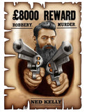 Ned Kelly Australia Outlaw … Full Coverage of Diamonds - Made to Order - round or square - poured glue or Double sided Tape Adhesive - Australian Company