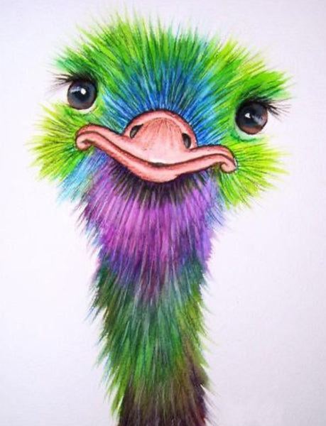emu ostrich bird  Full Coverage of Diamonds - Made to Order