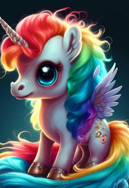 Unicorn  … Full Coverage of Diamonds - Made to Order - round or square - poured glue or Double sided Tape Adhesive - Australian Company