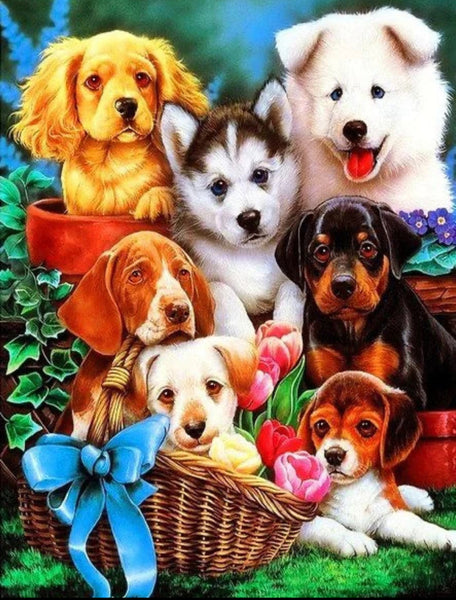 Dog … Full Coverage of Diamonds - Made to Order - round or square - poured glue or Double sided Tape Adhesive - Australian Company