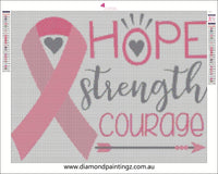 Breast cancer pink ribbon awareness… Full Coverage of Diamonds - Made to Order