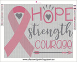 Breast cancer pink ribbon awareness… Full Coverage of Diamonds - Made to Order