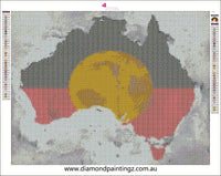 Aboriginal Australia flag  … Full Coverage of Diamonds - Made to Order - round or square - poured glue or Double sided Tape Adhesive - Australian Company