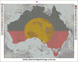 Aboriginal Australia flag  … Full Coverage of Diamonds - Made to Order - round or square - poured glue or Double sided Tape Adhesive - Australian Company