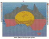 Aboriginal flag  … Full Coverage of Diamonds - Made to Order - round or square - poured glue or Double sided Tape Adhesive - Australian Company