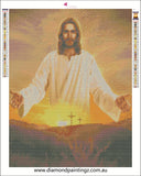 Jesus  … Full Coverage of Diamonds - Made to Order - round or square - poured glue or Double sided Tape Adhesive - Australian Company
