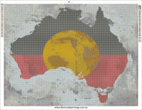 Aboriginal Australia flag  … Full Coverage of Diamonds - Made to Order - round or square - poured glue or Double sided Tape Adhesive - Australian Company