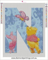 Letter N Bear Alphabet … Full Coverage of Diamonds - Made to Order - round or square - poured glue or Double sided Tape Adhesive - Australian Company