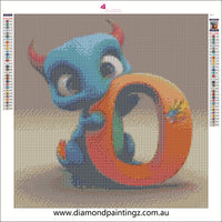 Dragon Alphabet letter O … - Full Coverage of Diamonds - Made to Order