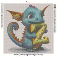 Dragon Alphabet letter Z … - Full Coverage of Diamonds - Made to Order