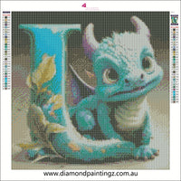 Dragon Alphabet letter L … - Full Coverage of Diamonds - Made to Order