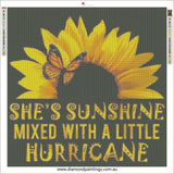SunFlower sunshine saying … - Full Coverage of Diamonds - Made to Order - round or square - poured glue or Double sided Tape Adhesive - Australian Company