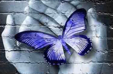 Purple butterfly  hands … Full Coverage of Diamonds - Made to Order - round or square - poured glue or Double sided Tape Adhesive - Australian Company