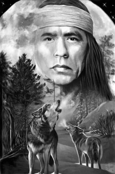 Wes Studi .. Dances with Wolves… Indian… Full Coverage of Diamonds - Made to Order - round or square - poured glue or Double sided Tape Adhesive - Australian Company