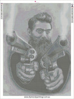 Ned Kelly Australia Outlaw … Full Coverage of Diamonds - Made to Order - round or square - poured glue or Double sided Tape Adhesive - Australian Company