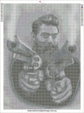 Ned Kelly Australia Outlaw … Full Coverage of Diamonds - Made to Order - round or square - poured glue or Double sided Tape Adhesive - Australian Company