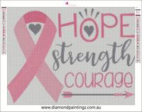 Breast cancer pink ribbon awareness… Full Coverage of Diamonds - Made to Order