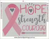 Breast cancer pink ribbon awareness… Full Coverage of Diamonds - Made to Order