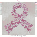 Pink Breast Cancer Awareness Ribbon Butterflies … - Full Coverage of Diamonds - Made to Order
