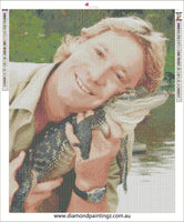 Steve Irwin Australia Zoo Icon  … Full Coverage of Diamonds - Made to Order - round or square - poured glue or Double sided Tape Adhesive - Australian Company