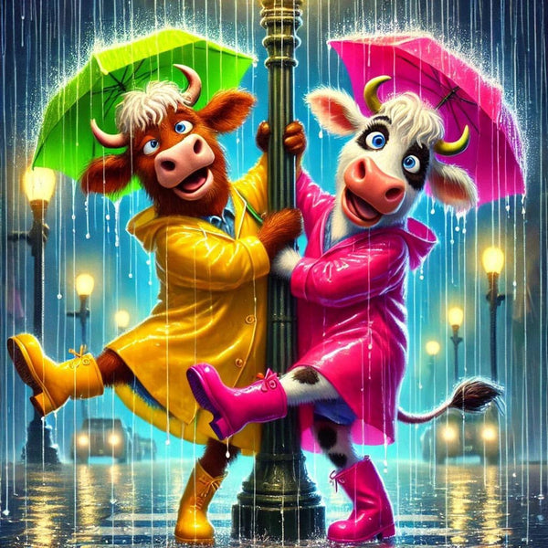 Cow dancing in the rain … - Full Coverage of Diamonds - Made to Order