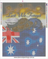 Anzac - lest we forget … Full Coverage of Diamonds - Made to Order - round or square - poured glue or Double sided Tape Adhesive - Australian Company