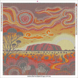 Aboriginal Design Uluru Ayres Rock … - Full Coverage of Diamonds - Made to Order - round or square - poured glue or Double sided Tape Adhesive - Australian Company