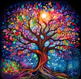 Fantasy Tree Design … - Full Coverage of Diamonds - Made to Order - round or square - poured glue or Double sided Tape Adhesive - Australian Company