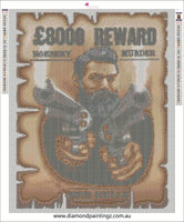 Ned Kelly Australia Outlaw … Full Coverage of Diamonds - Made to Order - round or square - poured glue or Double sided Tape Adhesive - Australian Company