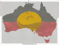 Aboriginal flag  … Full Coverage of Diamonds - Made to Order - round or square - poured glue or Double sided Tape Adhesive - Australian Company
