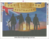 australian Army Anzac - lest we forget … Full Coverage of Diamonds - Made to Order