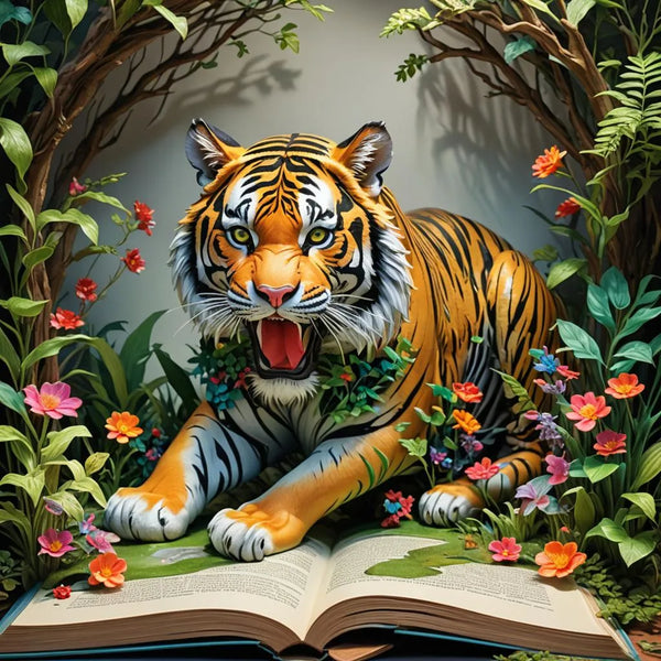 Tiger … - Full Coverage of Diamonds - Made to Order - round or square - poured glue or Double sided Tape Adhesive - Australian Company