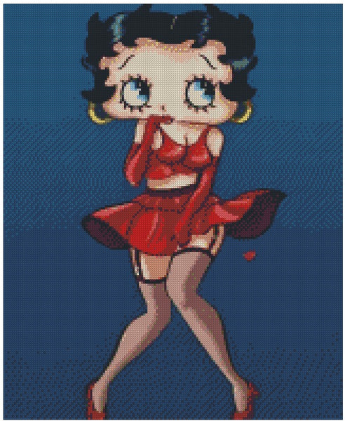 Betty Boop … Full Coverage of Diamonds - Made to Order - round or square - poured glue or Double sided Tape Adhesive - Australian Company
