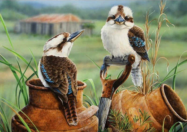 Kookaburra bird animal … Full Coverage of Diamonds - Made to Order - round or square - poured glue or Double sided Tape Adhesive - Australian Company
