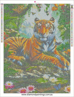 Tiger  … Full Coverage of Diamonds - Made to Order - round or square - poured glue or Double sided Tape Adhesive - Australian Company