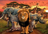 sunset safari  Landscape  … Full Coverage of Diamonds - Made to Order - round or square - poured glue or Double sided Tape Adhesive - Australian Company