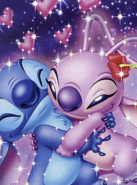 Stitch and Angel … Full Coverage of Diamonds - Made to Order - round or square - poured glue or Double sided Tape Adhesive - Australian Company