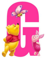 Alphabet Pooh Bear Letter G pink girl * Made to order … - Full Coverage of Diamonds